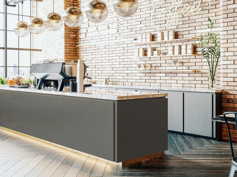 A kitchen countertop showing Riken 3D Laminates in action.